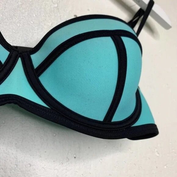 Triangl Aqua Blue Milly Swimsuit Bikini Top Swim Pool Cruise Beach Size M Medium - Picture 4 of 9